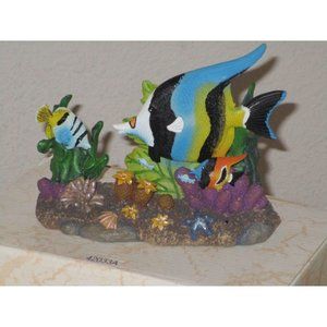 Cadona Hand Painted Resin Figurine Tropical Fish Resin Hand Painted Pre Owned